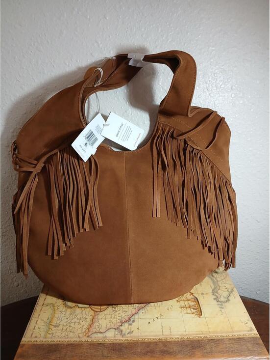 Lucky Brand Handbags - Lucky Brand Genuine Leather Honey Brown Fringe Shoulder Bag